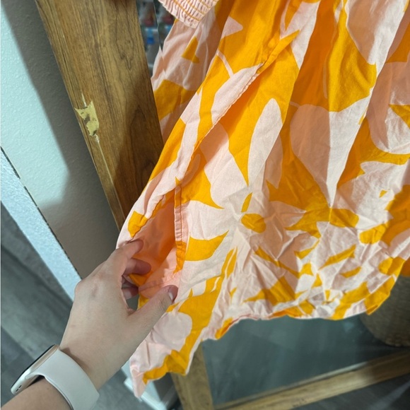 Free People Mila Printed Mini Dress in Tangerine Combo - Picture 6 of 6